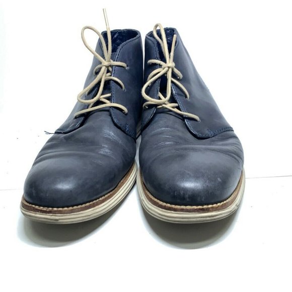 Cole Haan Mens Grand OS Chukka Boots Blue Leather main image 8